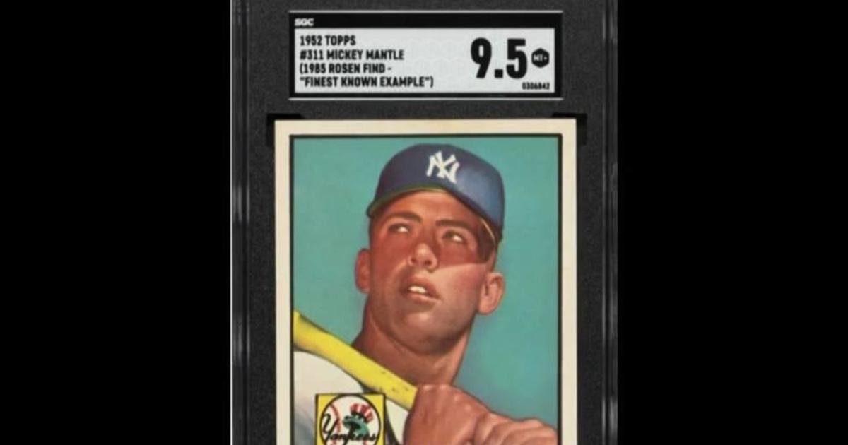 Rare 1952 Mickey Mantle baseball card could sell for record $10 million at  auction - CBS New York