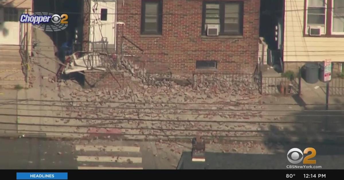 Facade collapses in Jersey City - CBS New York