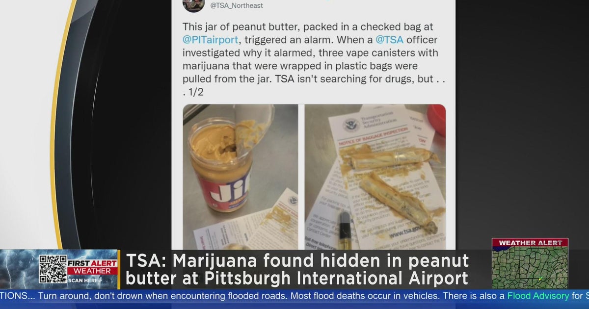 TSA: Weed found hidden in peanut butter at Pittsburgh International