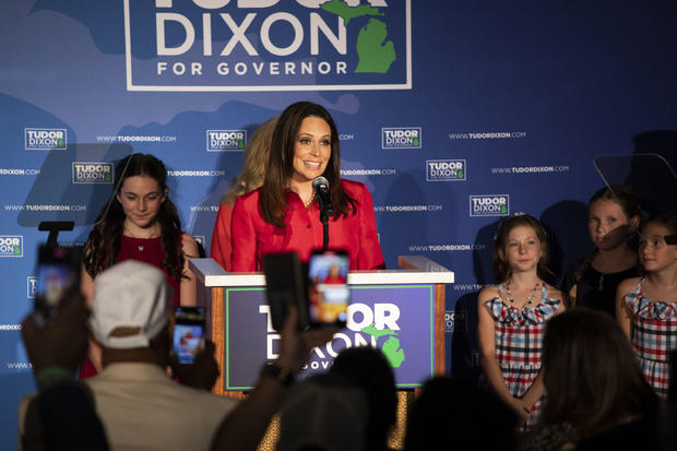 Michigan Gubernatorial Candidate Tudor Dixon Holds Her Primary Election Night Party 