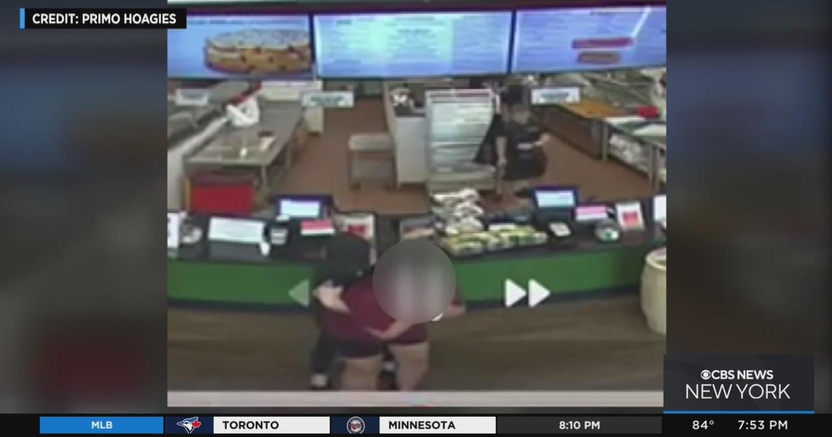 Caught on camera N.J. sandwich shop worker saves choking customer CBS New York