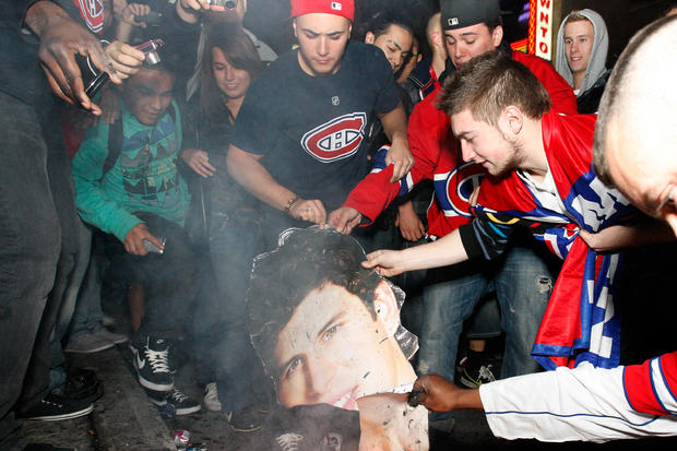 Montreal Canadiens Fans Watch Game Seven At The Bell Centre 