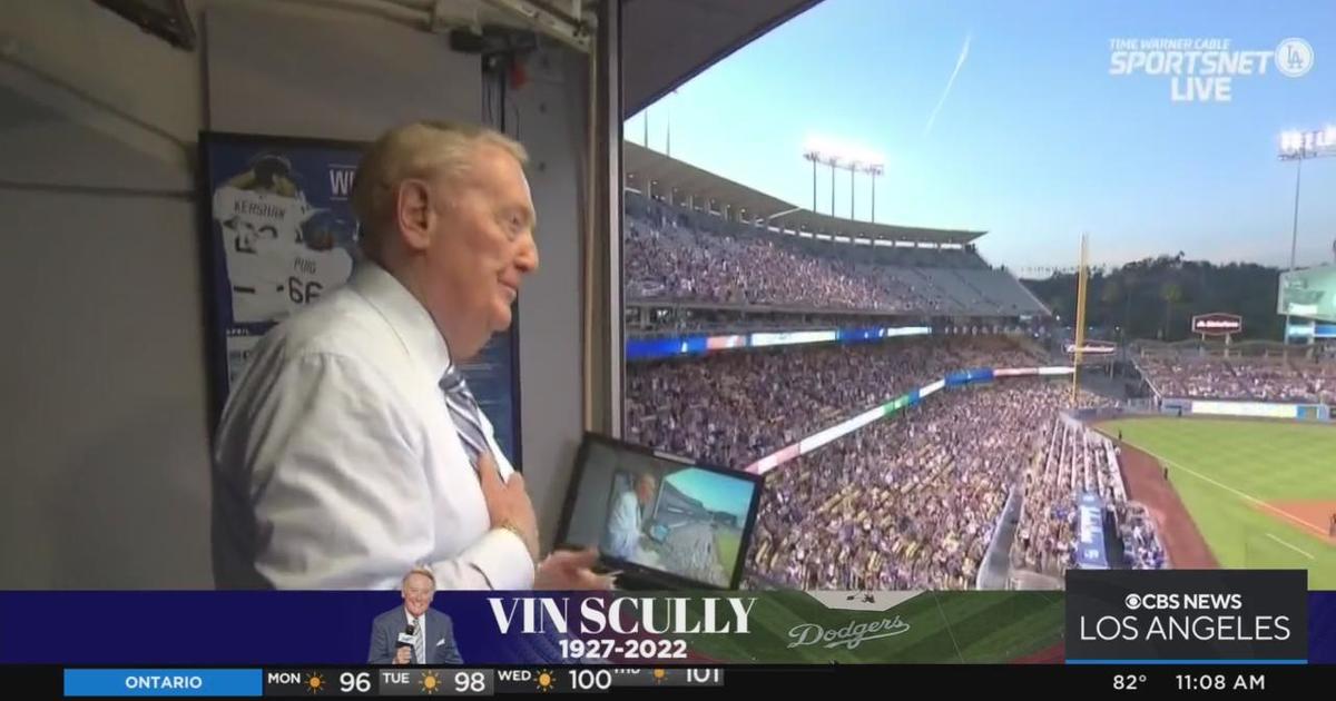 Friends and family gather at funeral mass for Vin Scully
