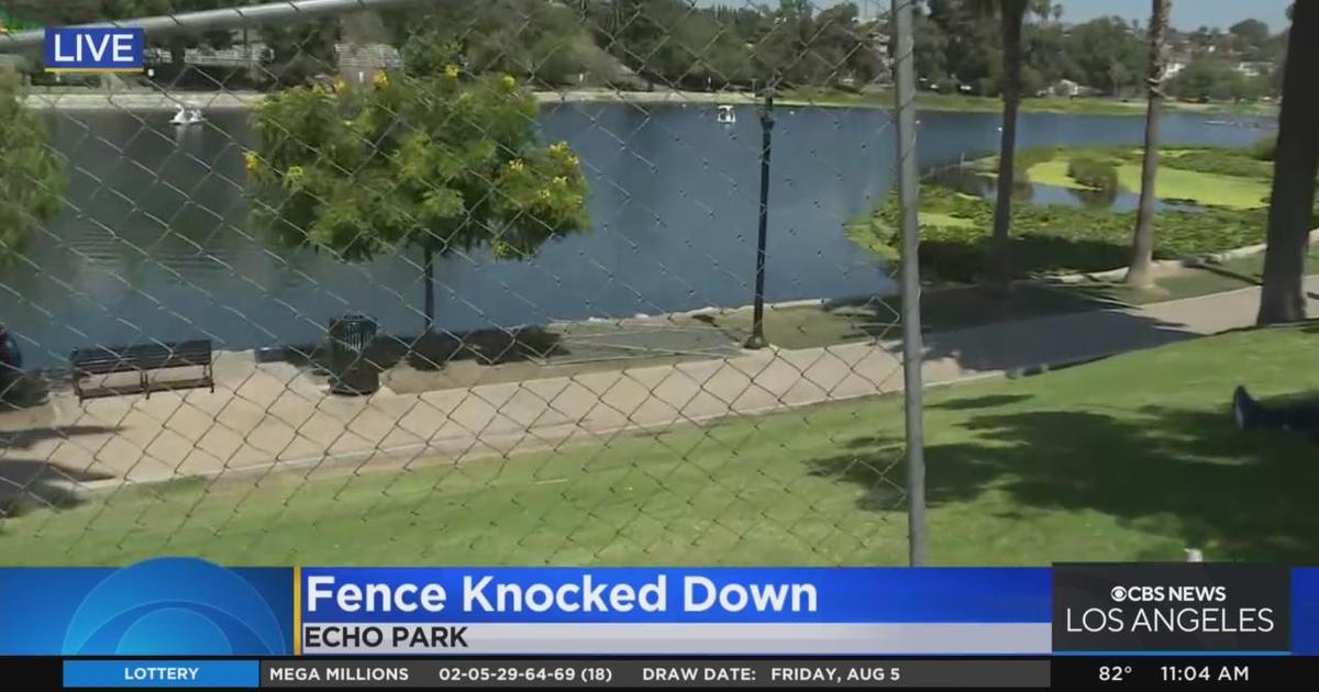 The fence surrounding Echo Park Lake is finally coming down - Los Angeles  Times