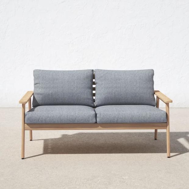 Tempo Outdoor Teak Loveseat with Cushions 
