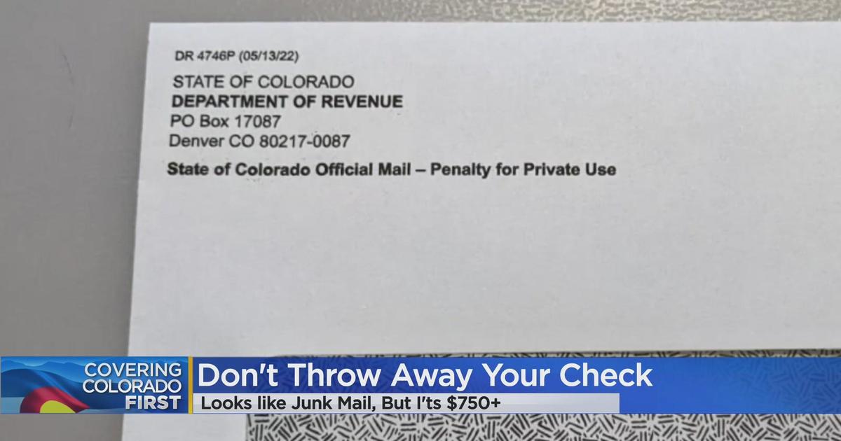 State of Colorado sending out TABOR refund checks. Don't accidentally
