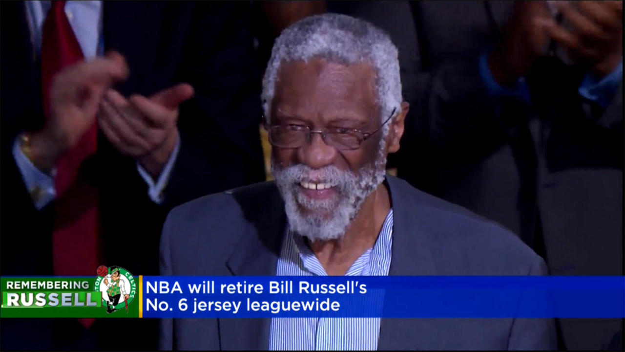 Russell's No. 6 jersey retired across NBA, a 1st for league