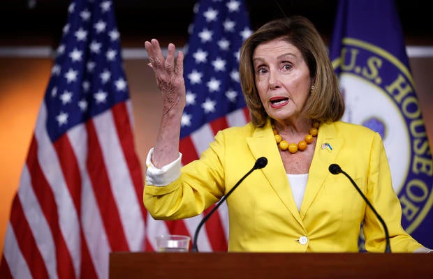 Speaker Pelosi Holds Weekly News Conference On Capitol Hill 