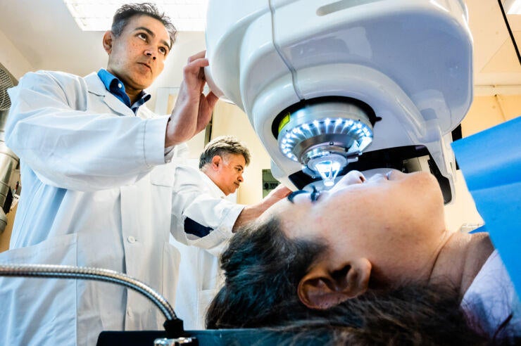 Person undergoing laser eye surgery 