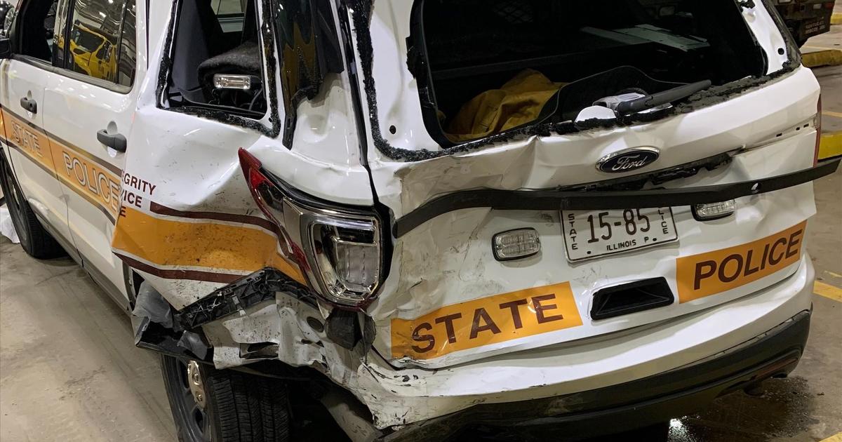 Illinois State Police Squad Car Struck On I 355 Driver Hospitalized