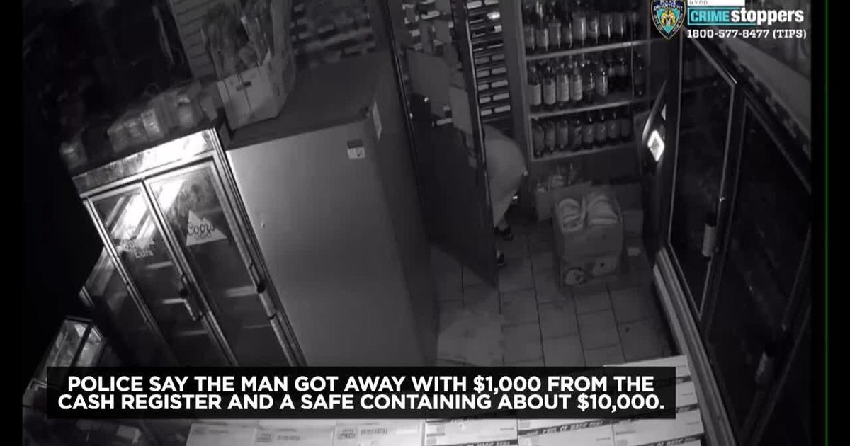 Caught On Camera Burglar Breaks Into Bronx Deli Makes Off With Safe