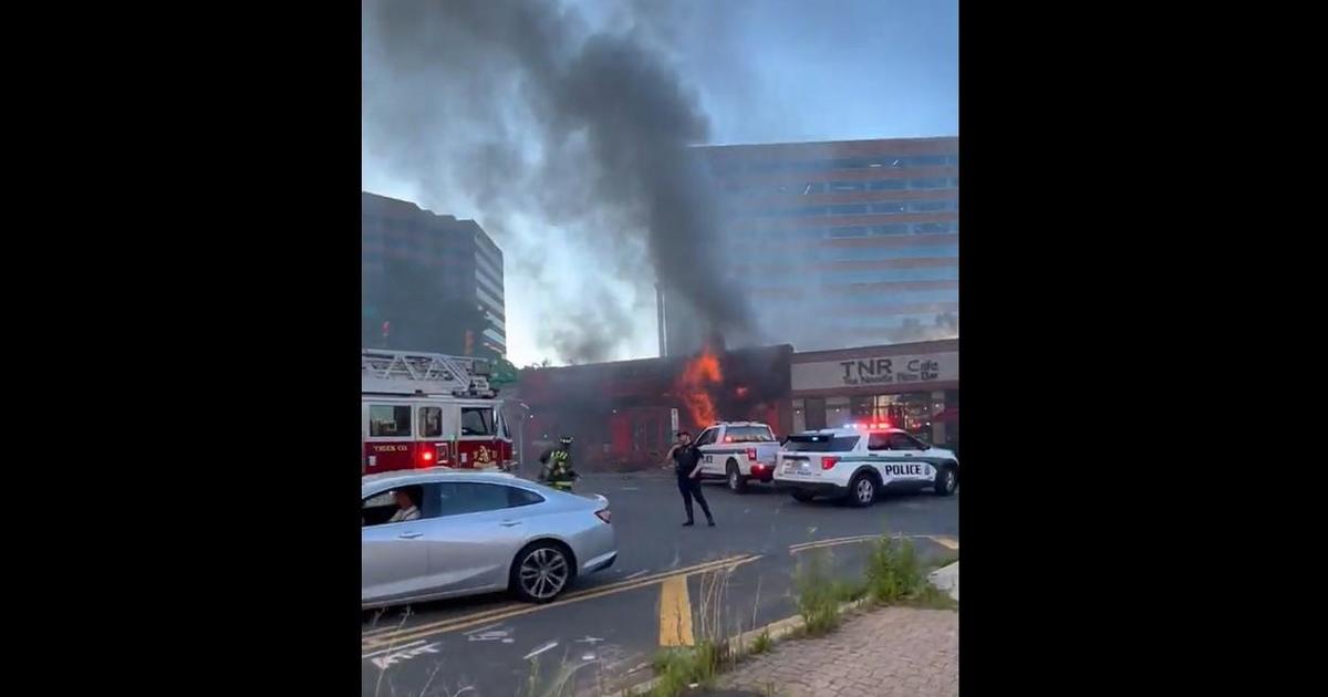 15 hurt after rideshare driver slams into Virginia restaurant and sparks fire - CBS News
