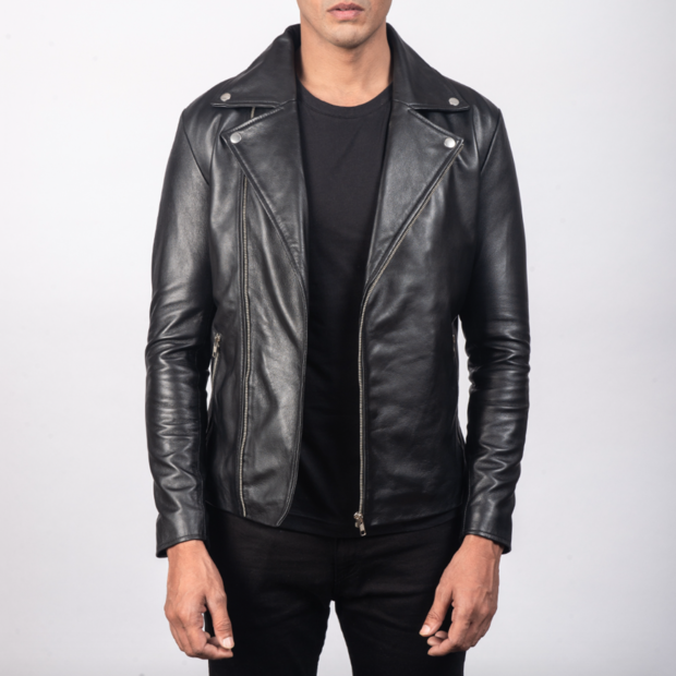 The Jacket Maker Noah black leather biker jacket 