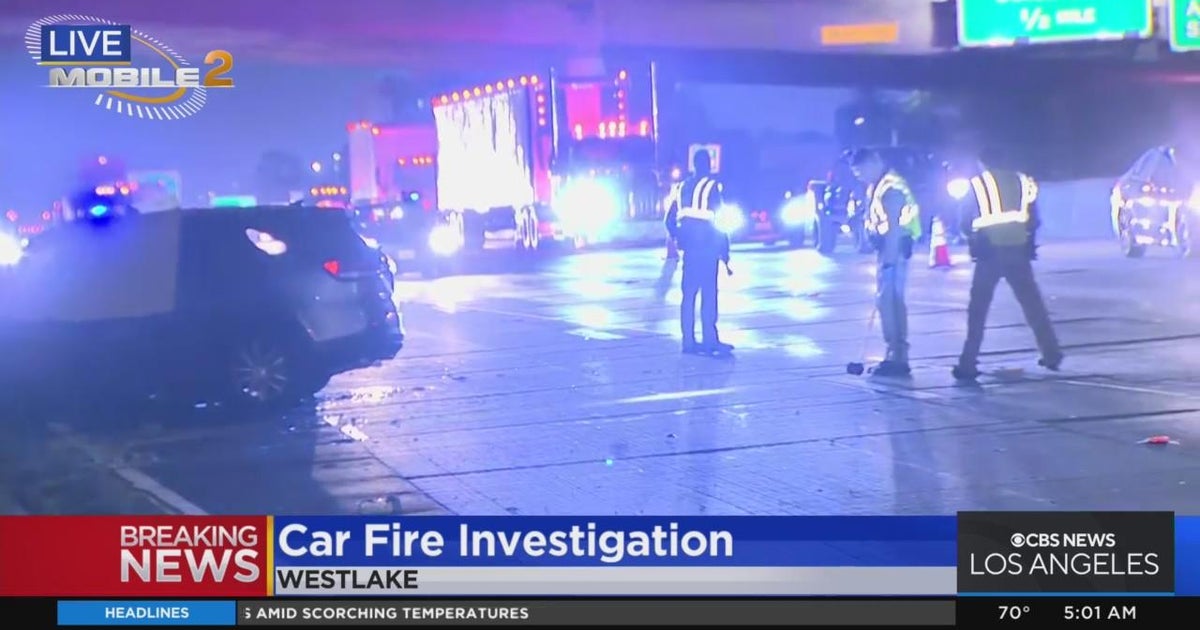 One dead after car slams into barrier wall on 101 Freeway in Westlake ...