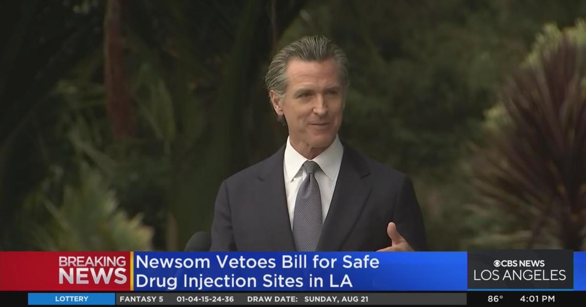 Newsom Vetoes Bill For Safe Drug Injection Sites In LA And Other Cities ...