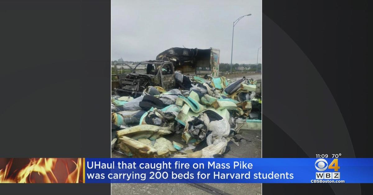 U-Haul that caught fire on Mass Pike was carrying mattresses for Harvard students