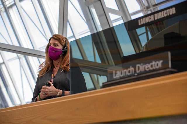 Launch Director Charlie Blackwell-Thompson is seen in a file photo at her post in Firing Room 1 at the Kennedy Space Center's Launch Control Center.
