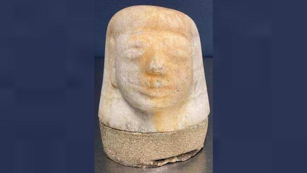 This Egyptian canopic jar lid, which was seized by U.S. Customs and Border Protection officers in Tennessee, could be up to 3,000 years old. 