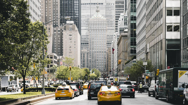 Crowded Midtown Street 