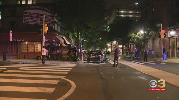 Car accident in University City causes vehicle to flip over, police say 