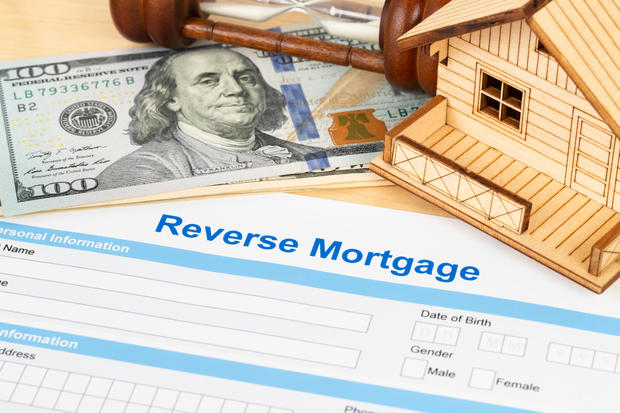 Reverse mortgage application form, financial concept 