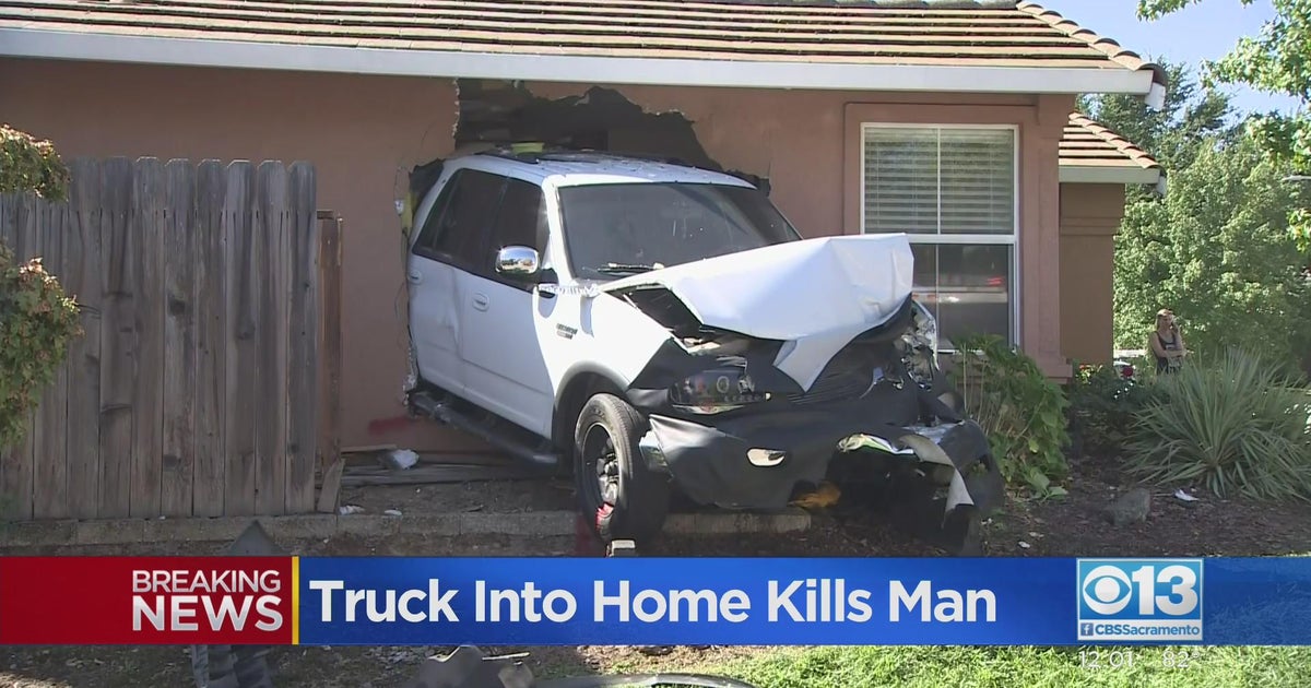 Vehicle crashes into home, kills man - CBS Sacramento