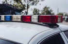 Emergency lights on a us police car 