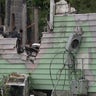 Part of a house still stands in Manville, New Jersey, one year after it exploded when the remnants of Hurricane Ida hit the region in September 2021. 