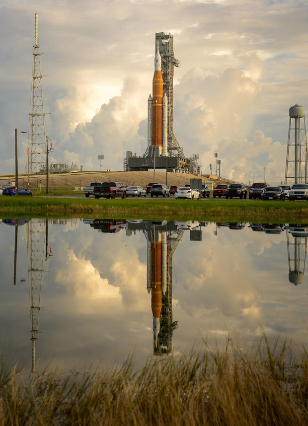NASA's SLS rocket on the launch pad 