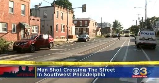 Man shot while crossing the street in Southwest Philadelphia - CBS ...