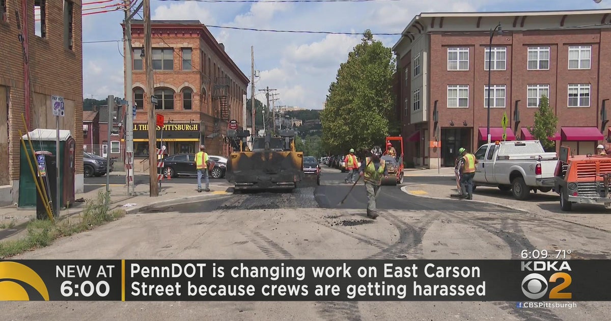 PennDOT changing work hours on East Carson Street because crews are