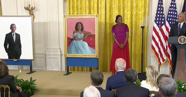 Obama returns to the White House to unveil his official portraits