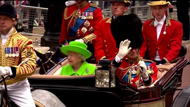 Queen Elizabeth II walking her dogs at Windsor Castle 