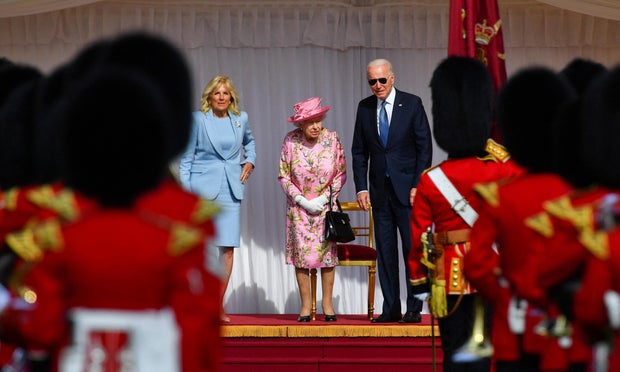 President Joe Biden with Britain's Queen Elizabeth in 2021