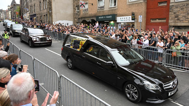 The Coffin Carrying Queen Elizabeth II Transfers From Balmoral To Edinburgh 