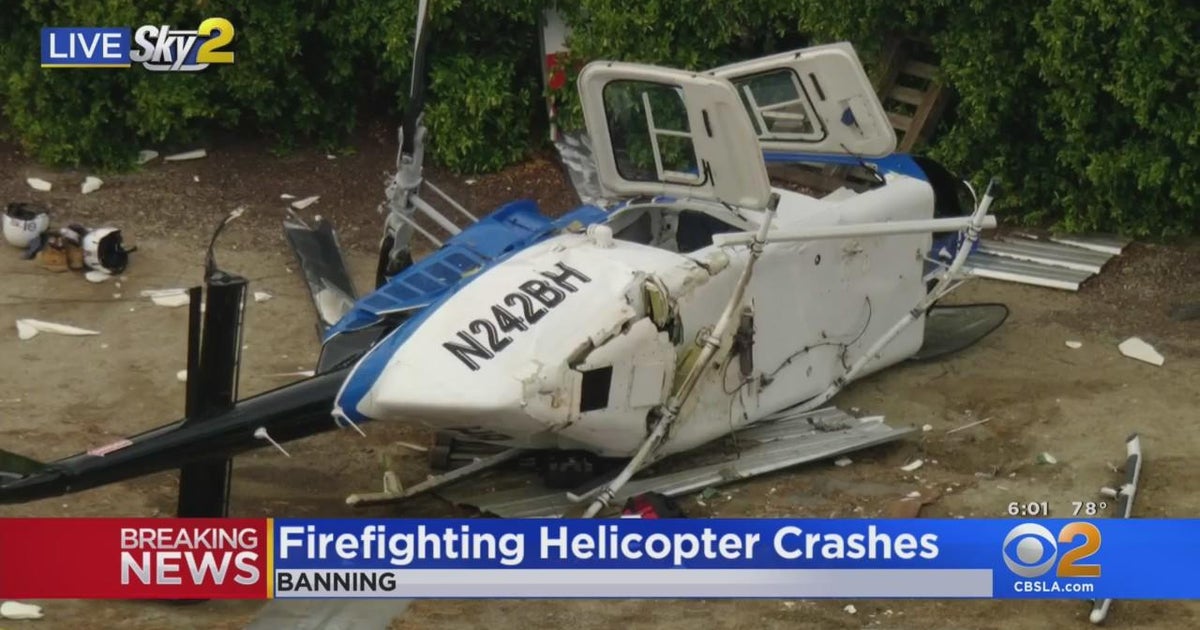 Firefighting helicopter crashes in Banning, three occupants injured