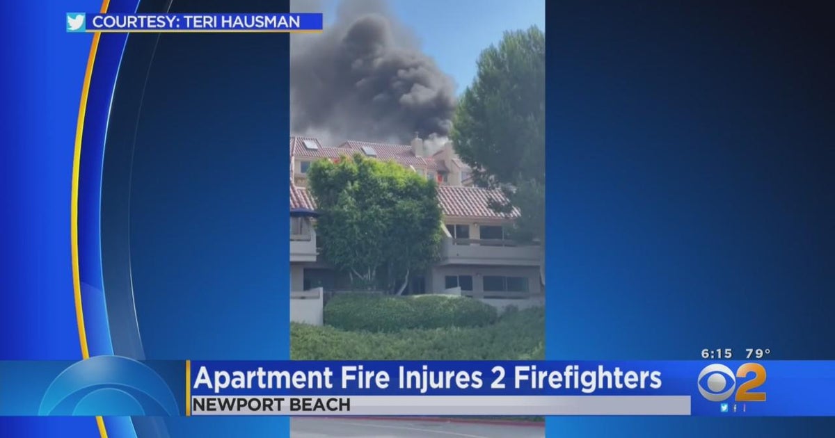 Apartment fire erupts in Newport Beach, 2 firefighters injured - CBS ...