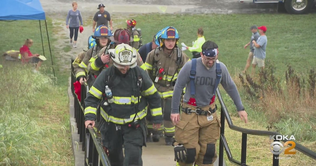 Fire departments climb South Park Fairground steps - CBS Pittsburgh