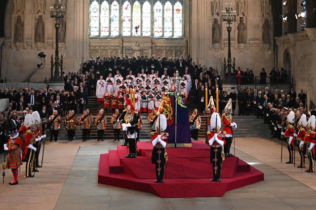 The Coffin Carrying Queen Elizabeth II Is Transferred From Buckingham Palace To The Palace Of Westminster 
