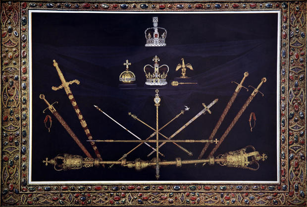 Coronation ceremony regalia at the time of the coronation of King George V 1910. 