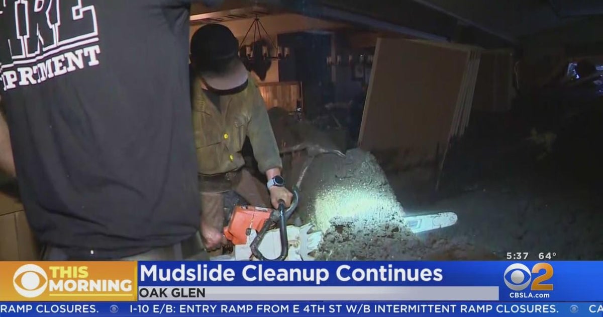 Mudslide cleanup continues in Oak Glen CBS Los Angeles