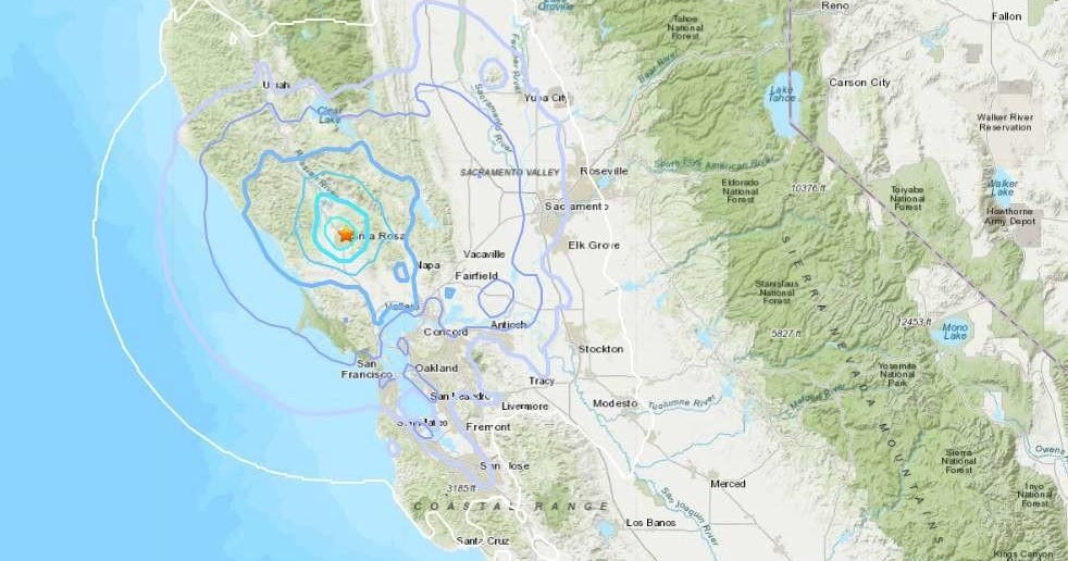 4.4 magnitude earthquake shakes Santa Rosa, North Bay