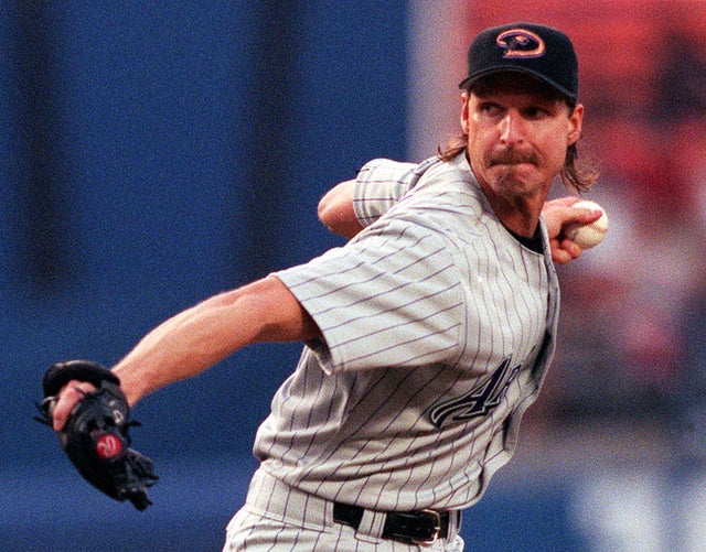 009653.SP.0614.DODGERS.1.LH Diamondbacks pitcher Randy Johnson pitching against the Dodgers. 