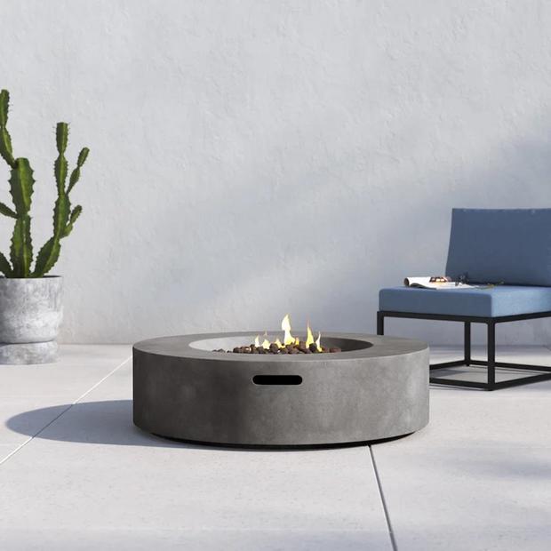 Latitude Fiber Reinforced Concrete Outdoor Fire Pit Table 