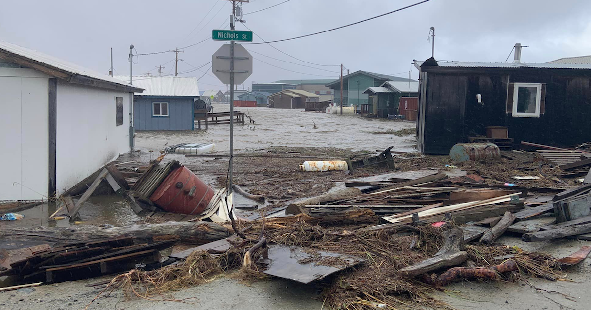 As massive storm batters Alaska coastal towns, residents are evacuated