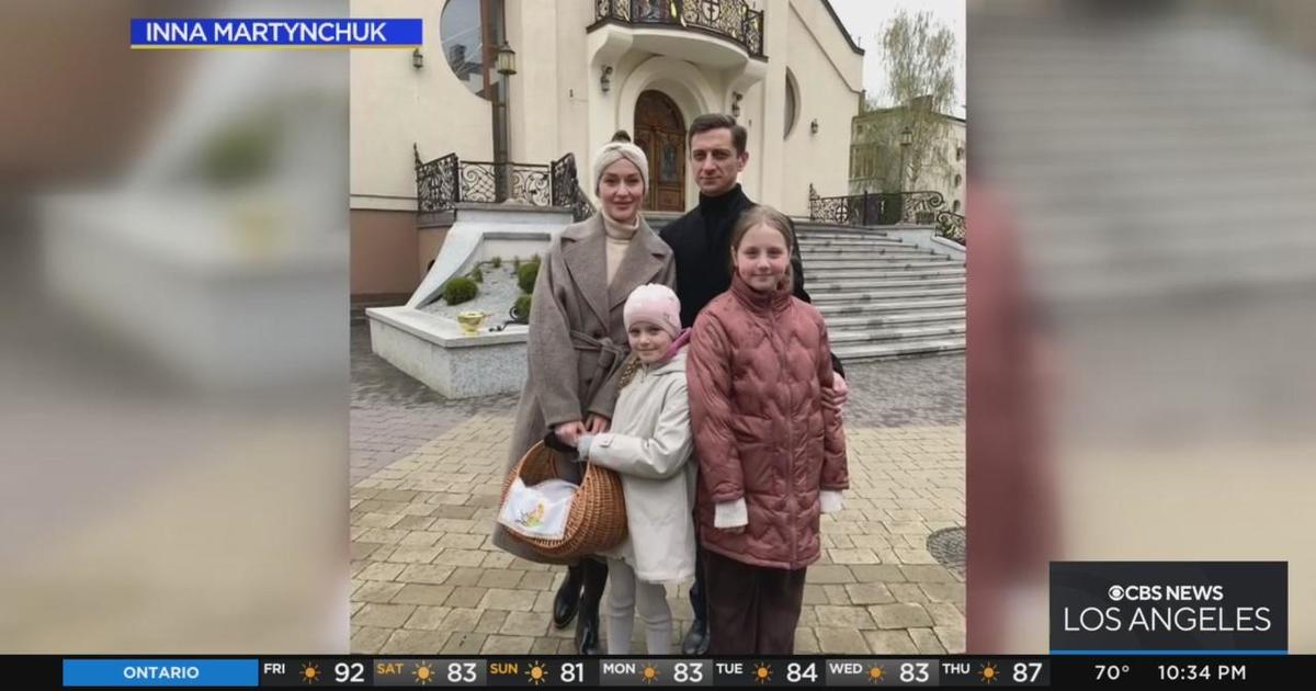 Ukrainian family finds refuge with Long Beach newlyweds - CBS Los Angeles