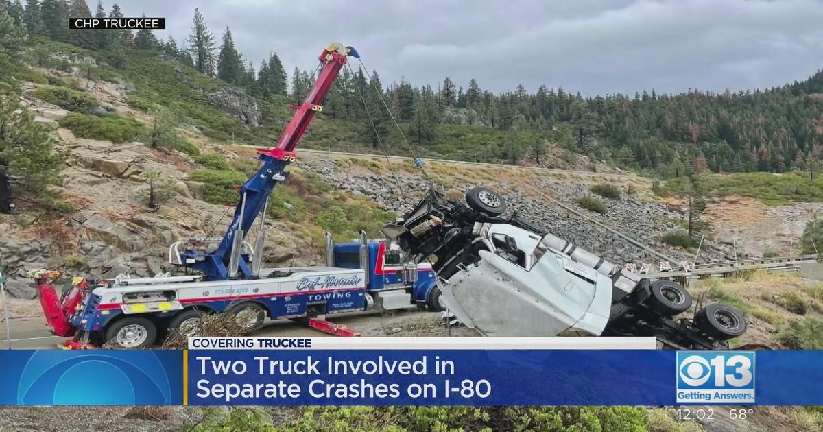 2 Trucks Involved In Separate Crashes On I-80 - CBS Sacramento