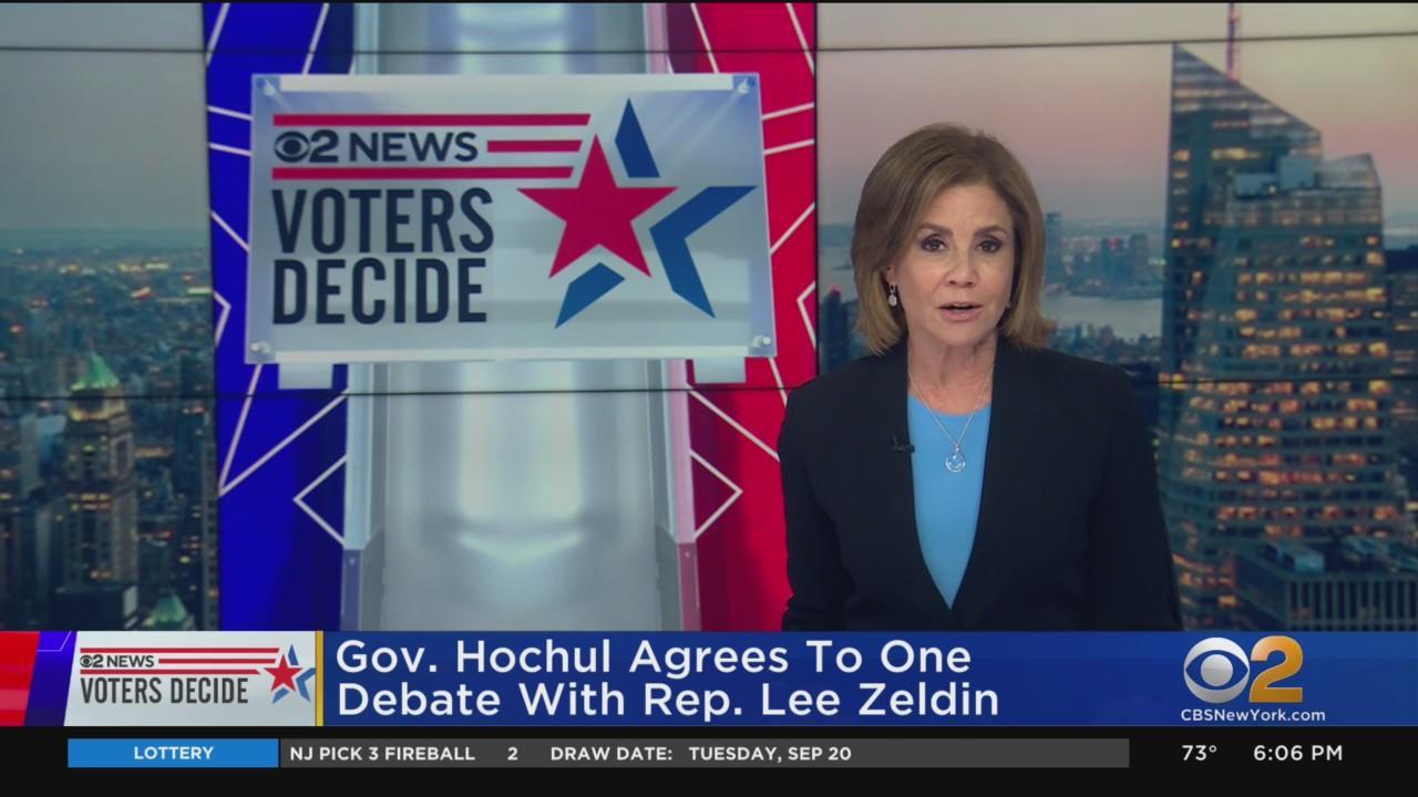 Gov. Hochul agrees to one debate with Rep. Lee Zeldin - CBS New York