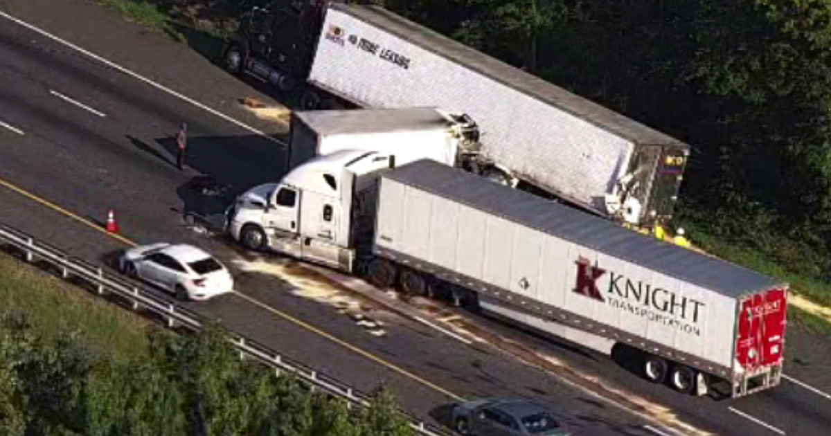 Crash Involving Tractor Trailers Slows Traffic On I 95 Northbound In Harford County Cbs Baltimore 3054