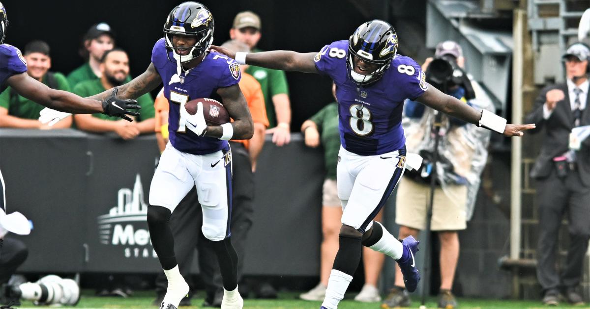 Ravens WR Rashod Bateman says he's impressed himself with performance